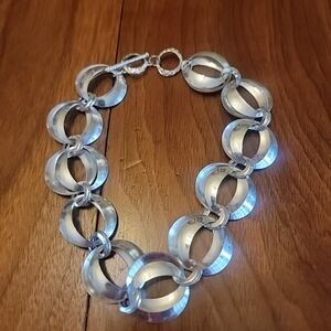 Silvertone, Maybe 1980's Vintage Necklace With Toggle Closure